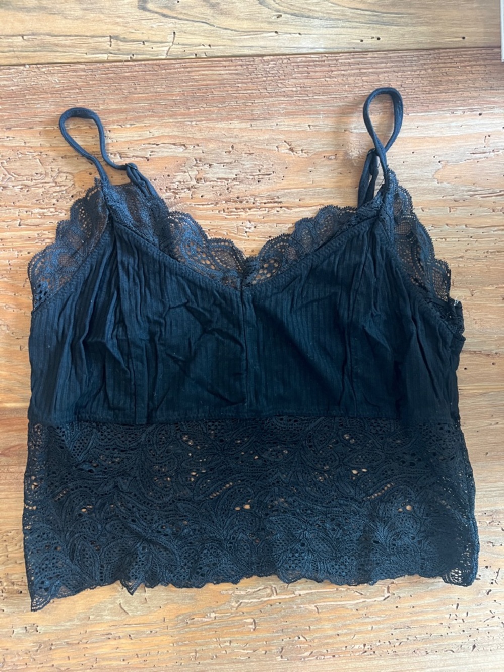 Black Lace Camisole Crop Top
